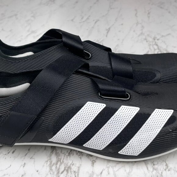 Adidas The Indoor Cycling Shoes Mens 9 Women’s 10 Black/White - Picture 3 of 5